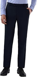 Park Avenue Men Slim Fit Solid Pattern Poly Viscose Blend Flat Front Formal Trouser