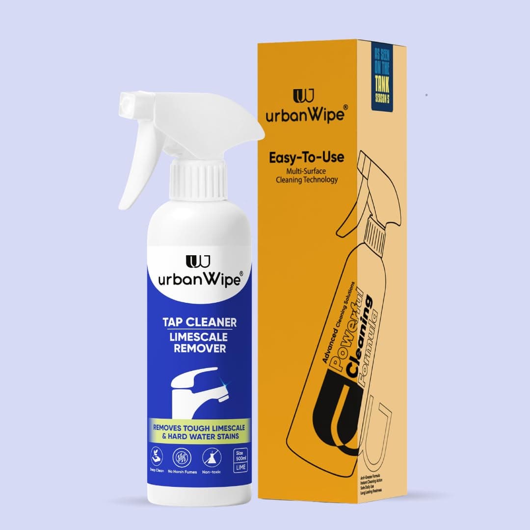 UrbanWipe | Tap Cleaner & Limescale Remover | India’s Advanced Formula for Hard Water Stains | Designed for Indian water conditions | 500ml | All Purpose Cleaner for Taps, Shower, fittings and mirror