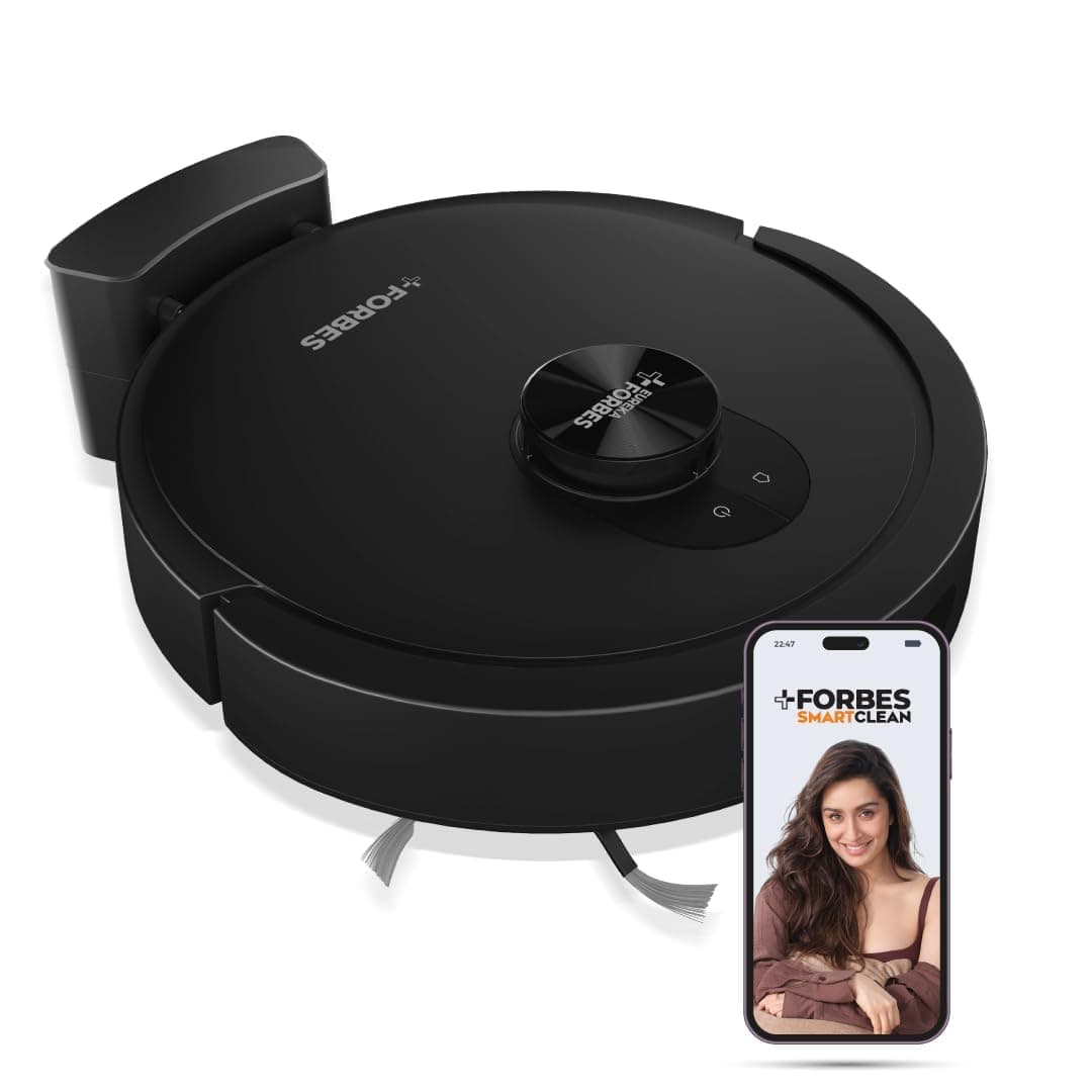 Eureka Forbes SmartClean Home Mapping Turbo, 7000Pa HyperSuction Robotic Vacuum Cleaner | LiDAR 3.0 & Quick Home Mapping | Wet Mopping | 3-Hour Run Time | Smart App Control | Voice Control