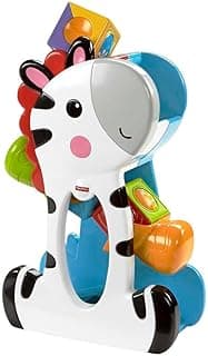 Fisher-Price Roller Blocks Tumblin' Zebra with 3 Colorful Roller Blocks for Tumbling, Spinning or Stacking Play