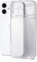 Soft TPU Bumper Case for iPhone13|14|15|16|17|15 Pro/Max|16 Pro/Max|17 Pro/Max, Transparent Matte Back Cover, Shockproof, Camera Protection (Matte Clear, iPhone 16)