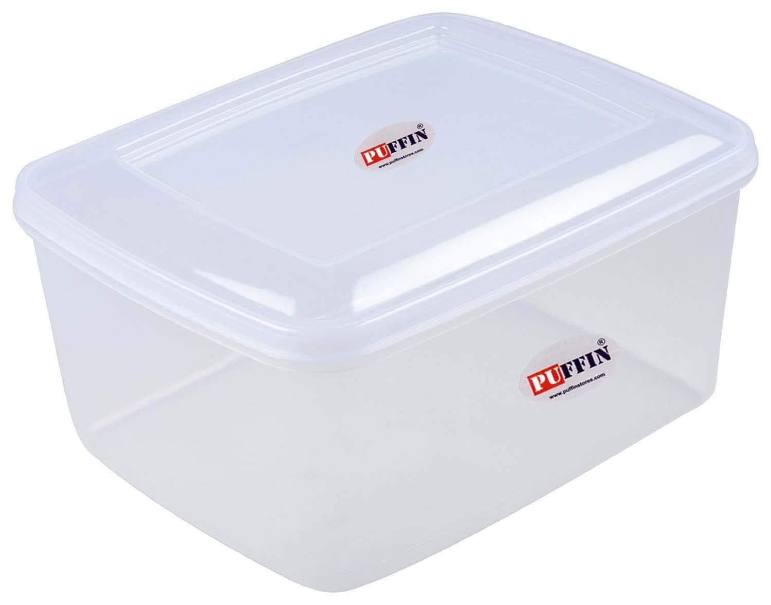 E-WARE Plastic Multipurpose Storage Box, 24.5 Ltr, Transparent, Container for Home and Kitchen