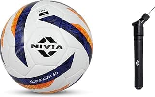 Nivia Sports Pro | Dominator Ball (32 Panels) + Double Action Pump | Professional Grade | Universal Use | for Serious Athletes | Multi-Color | Quality Tested,Soccer