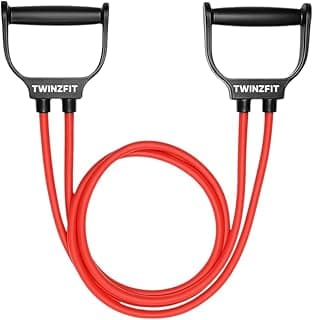 Resistance Tube with Handles Exercise Band for Workout, Strength Training, Full Body Workout, Home Gym Use Men & Women Tonning Tube for Warm up Exercise 25Kg Resistance Band Red