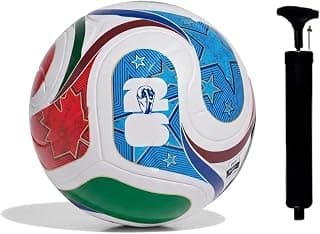 Official Size 5 Soccer Ball with Free Pump & Pin | Premium PU Leather Football with Excellent Air Retention | Durable Training & Match Ball for Kids, Youth & Adults