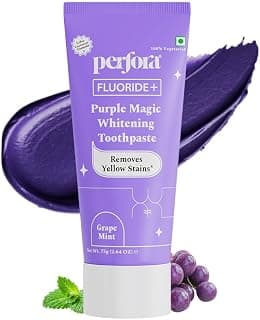 Perfora Purple Whitening Toothpaste-75g | Purple Toothpaste For Teeth Whitening | Teeth Stain Remover | Enamel Safe & Effective Teeth Whitener Oral care | Grape Mint