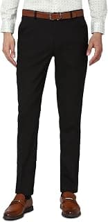 Peter England Men's Slim Fit Mid Rise Pants