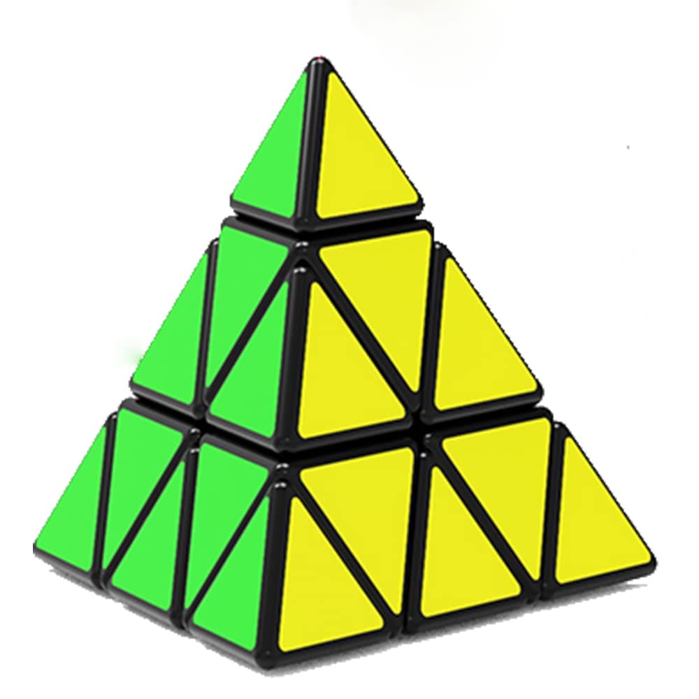 YJ Pyramid Speed Cube 3X3 Triangle Magic Cube Puzzle Toy Black