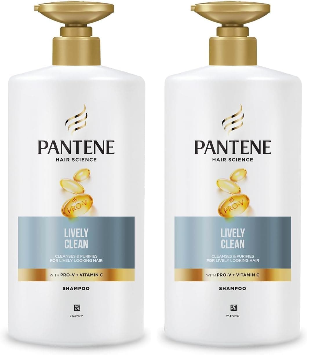 Pantene Advanced Hair Care Solution Lively Clean Shampoo, 650 ml (Pack of 2)