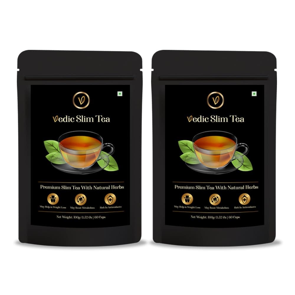 Baton Vedic Slimming Green Tea 100g | 18 Herbal Blend for Weight Management, Gut Health & Body Cleanse | Natural Detox Infusion | No Added Sugar | Daily Wellness Drink for Men & Women | Pack of 2