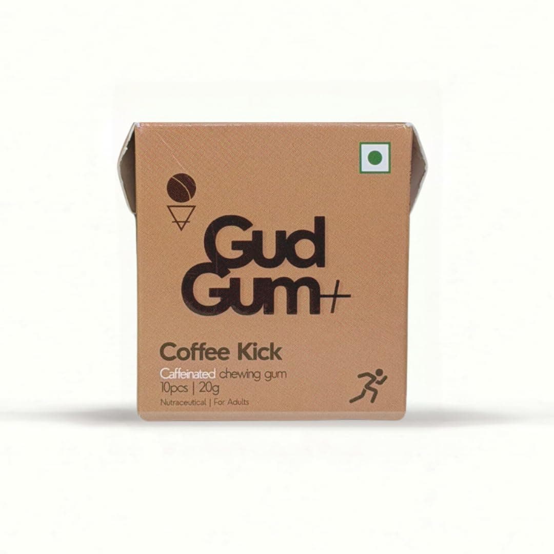 Gud Gum Caffeine Gum Variety Pack with Xylitol – Sugar-Free, Fast-Acting Energy Gum for Focus, Alertness & On-the-Go Boost (Coffee Kick)