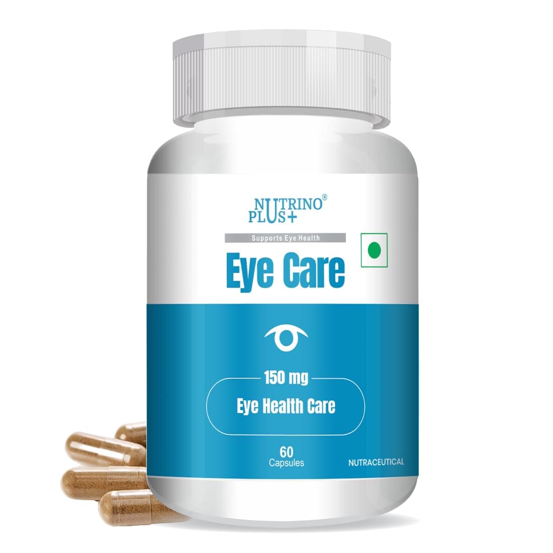 NutrinoPlus Eye Care Vision Capsules 150mg | Lutein & Zeaxanthin Supplement for Blue Light & Digital Eye Support | 60 Vegetarian Capsules | USA Formulated