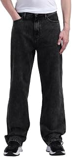 Flying Machine Men's Loose Fit Jeans| Solid | Mid Rise | Stretchable | Jeans for Man