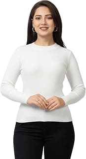 LASOON Women’s Woolen Yarn Skivi Top Sweater | Warm High Neck Winter Wear | Soft & Stretchable Free Size Pullover for Women