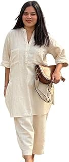 PEACH PIPER Cord Set for Women Cotton Stylish Co Ord Outfit Kurta Pant Western Office Casual Summer Wear Style Coord Sets for Women Stylish Dress Daily Use Co Order, Coat, Cod, Cot, co-ord, corts