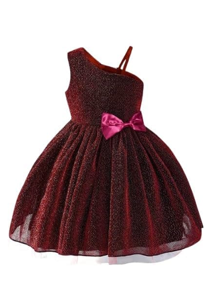 SKYCARRY Maroon Frock for 6 Month to 4 Years Kid Girl