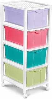 Nayasa Carnival Tuckins No. 4 (Big Size) | Multi-Compartment Plastic Drawers | Storage Organizer | Multipurpose Plastic Modular Storage Organizer Box |39 X 30.5 X 81.5 cm | Multicolor