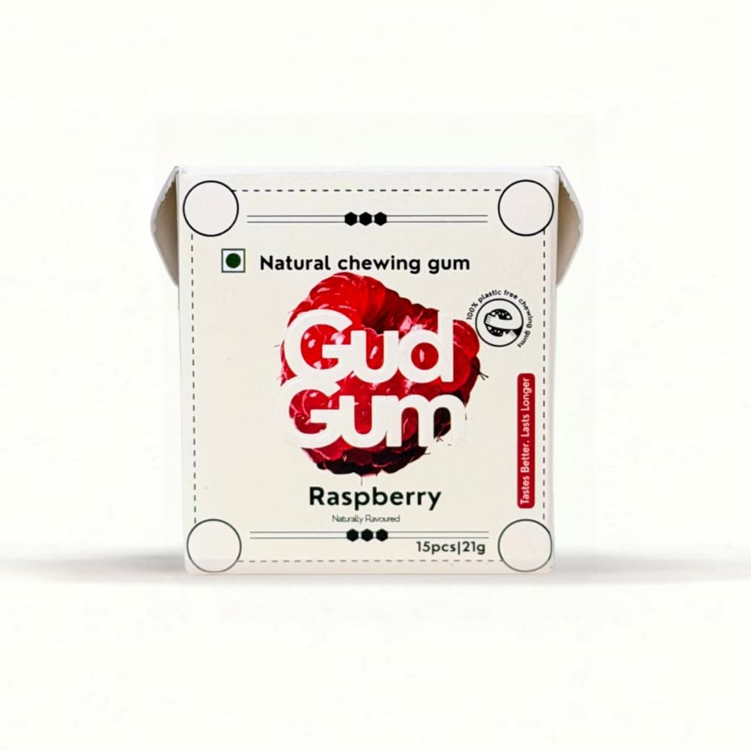 Gud Gum- Natural, Plastic Free Chewing Gum -21g x 4 - Mini Pack of 4- No added artificial colours, flavours & sweeteners