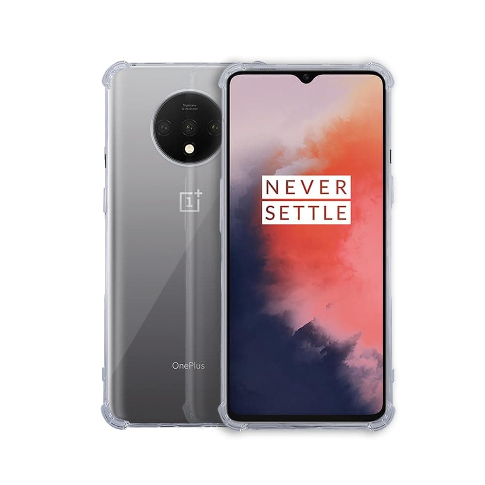 7SEVEN® Back Cover for OnePlus 7T Transparent Mobile Back Case Shock Proof Design Camera Edges Protection Crystal Clear 1+ Phone Case Silicon Soft TPU & Flexible One Plus Bumper Phone Cover