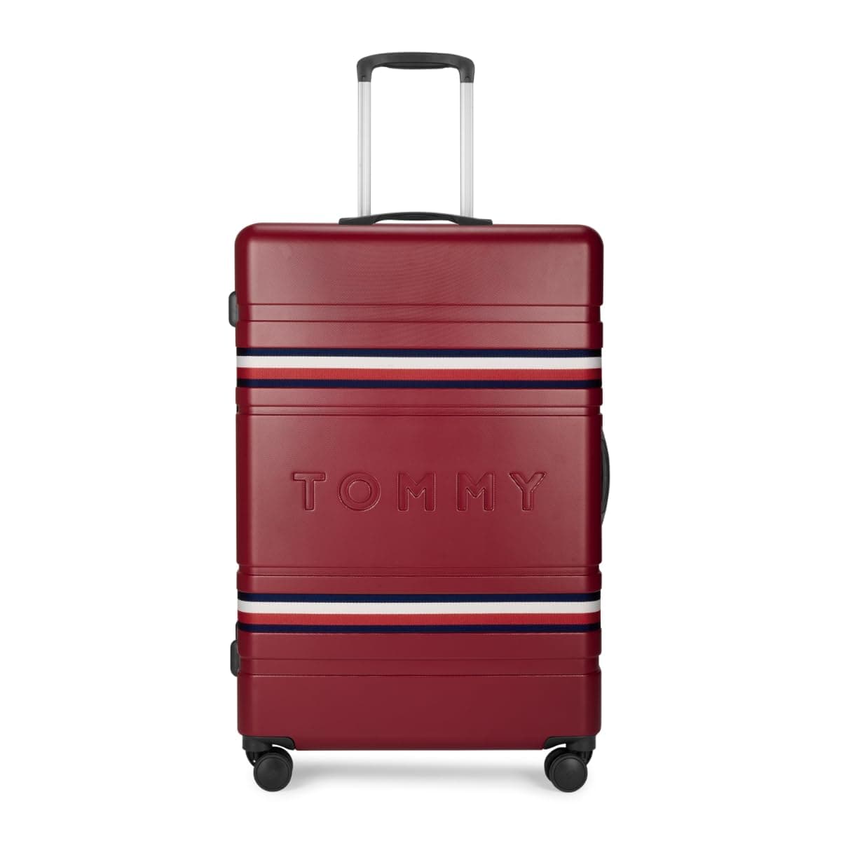 Tommy Hilfiger Berlin Unisex Hard Luggage - Wine, 77Cm Cargo Bag with 4 Wheel Trolley