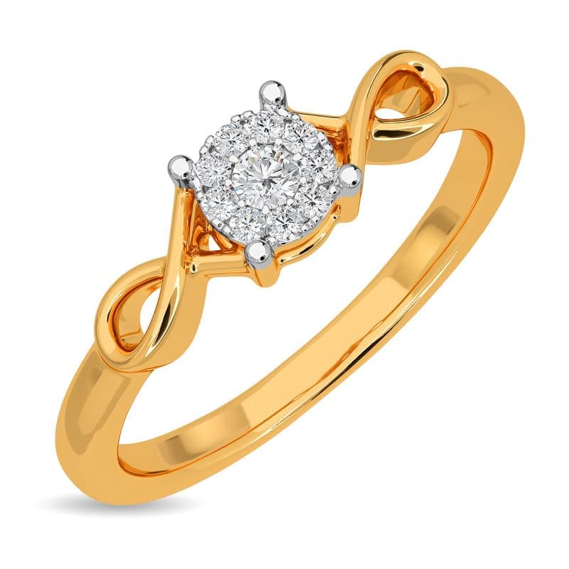 KISNA 14k / 18k Real Gold & Diamond Ring | Diwali, Rakhi Rakshabandhan Gift for Sister/Bhabhi/Women | With Certificate of Authenticity & BIS-Hallmarked Gold Jewellery | Enigma Diamond Ring