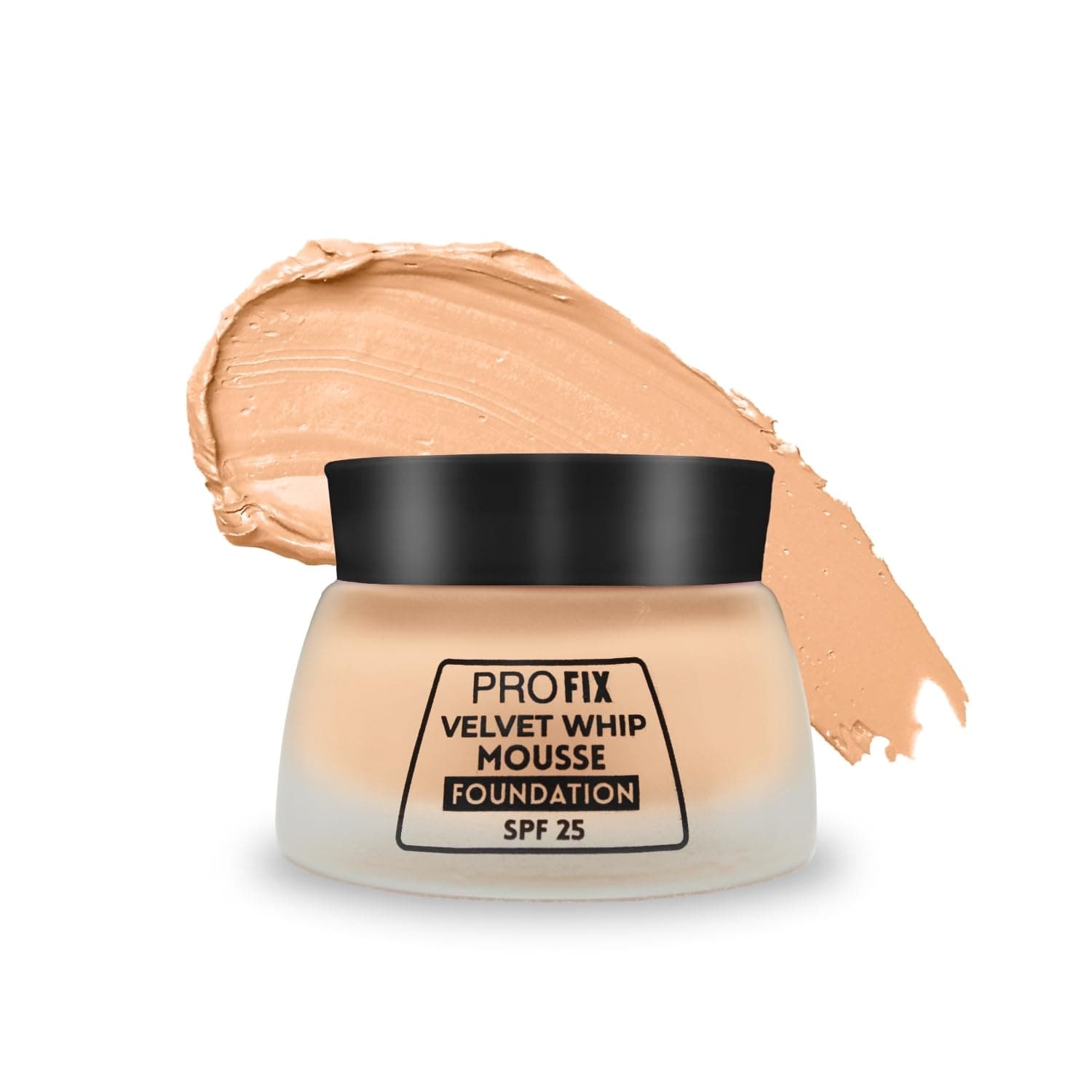 JAQULINE USA PRO FIX Velvet Whip Mousse Foundation | Weightless Smooth Velvet Touch | Flawless Matte Finish | SPF 25 Protection | Long Lasting | Waterproof | Biege 02, 30ml