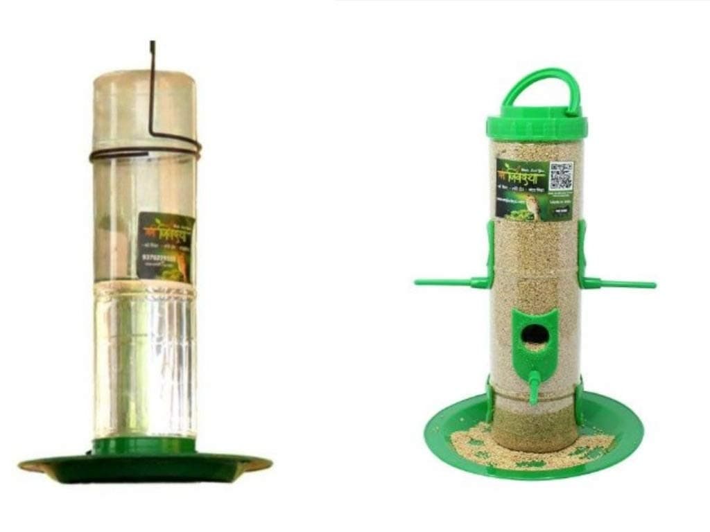 Amijivdaya Large Bird Feeder and Water Feeder Combo