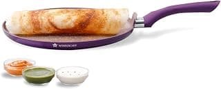 Wonderchef Royal Velvet Non-Stick Dosa Tawa 28cm for Kitchen, Non-Toxic Chemical & PFOA Free, Low-Oil Cooking, Scratch-Resistant, Gas Stove & Induction Friendly, Soft Handle, 2-Yr Warranty, Purple