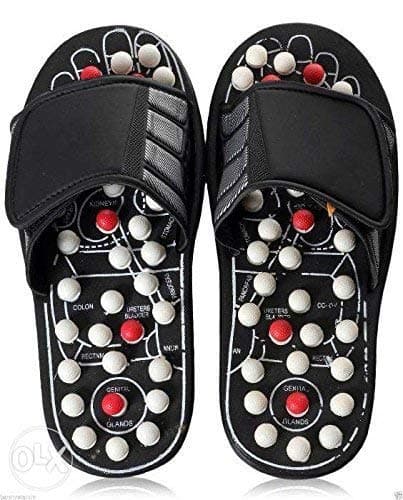 ACP Acupressure and Magnetic Therapy Accu Paduka Plastic Slippers for Full Body Blood Circulation (Assorted Colours, 8, 10-inch)