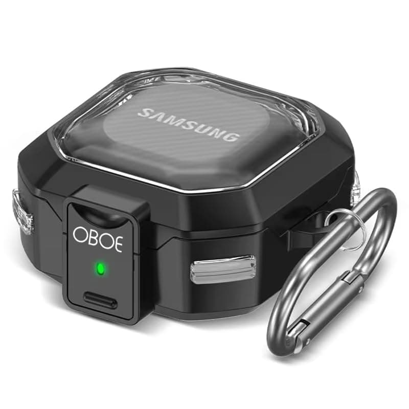 Oboe PC Case 'Compatible with' Samsung Galaxy Buds FE (2023), Buds 2 Pro (2022), Galaxy Buds 2 (2021), Galaxy Buds Pro, Buds Live with Keyring (Secure Lock Case) [Buds & Charging CASE NOT Included]