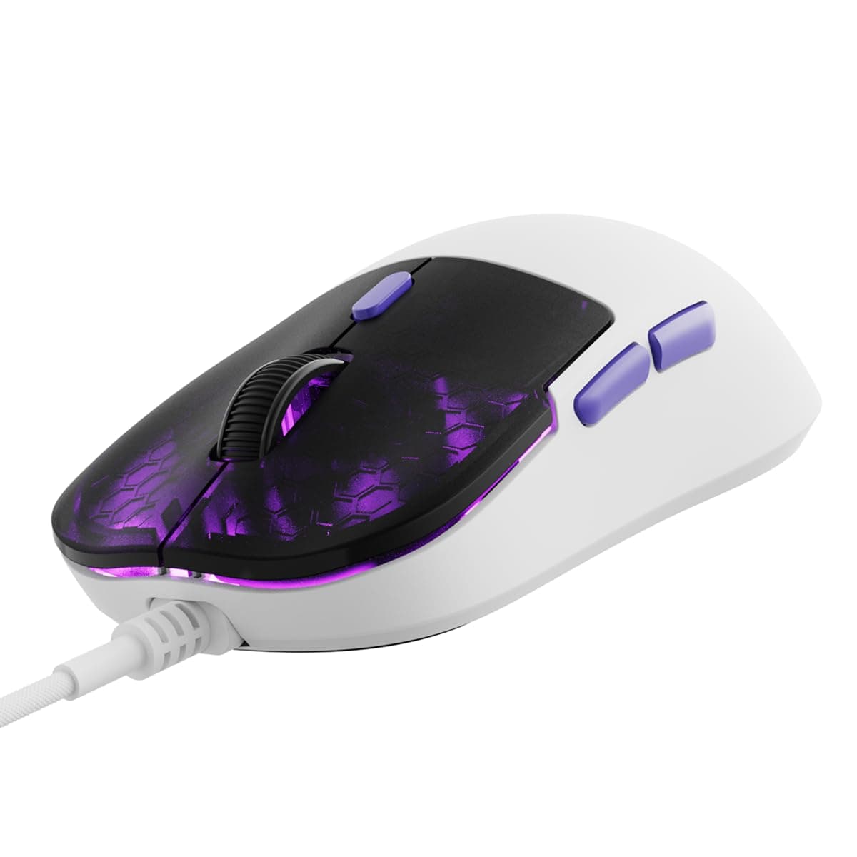 Kreo Harpy Gaming Mouse Wired (White), 55g Ultra-Lightweight Mouse, Customizable RGB Mouse for Laptop Gaming, Mouse for Pc, 1000Hz Polling Rate, 12800 DPI