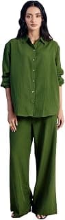 FIORRA Women’s Linen-Blend Loose Relaxed Fit Co-Ord Set
