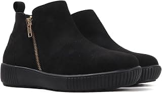Carlton London Women's Comfort Zipper Ankle Bootie Casual Everyday Low-Cut Boot
