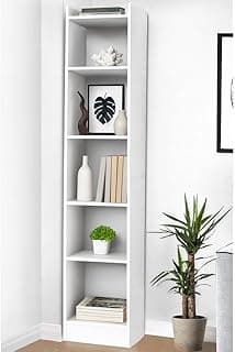 Callas 7 Layer Engineered Wood Bookshelf Multipurpose Home Decor Storage Rack | Showcase Organizer for Living Room, Kitchen, Bedroom, Office | (BR-07-White)