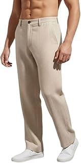 SMOWKLY Casual Trousers for Men |Men’s Regular Fit Straight Pants |Comfortable Stylish Trousers for Men |Soft Fabric Chinos for Everyday Wear, Travel & Office |Linen Cotton Bottom Wear