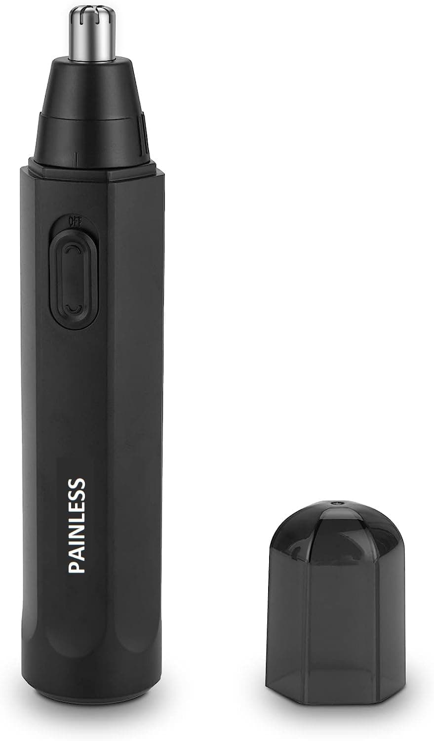 Painless Nose Hair Trimmer, Ear and Nose Hair Trimmer for Men Women Cordless Waterproof Nose Hair Remover (Black)