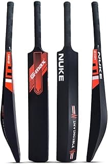 G-Max Nuke Full Size Premium Cricket Hard Plastic Bat for Tennis Ball Play with Massive Sweet Spot, Standard Size for Ages 12+, 800g, Black Colour