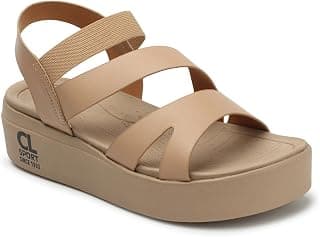 CL Sport Carlton London women's Elastic Strap Flatform Sandals