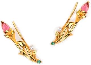 Shaya by Caratlane | 925 Silver|Matchmaking Maasi Climber Earrings in Gold Plated | Gifts for Womens & Girls