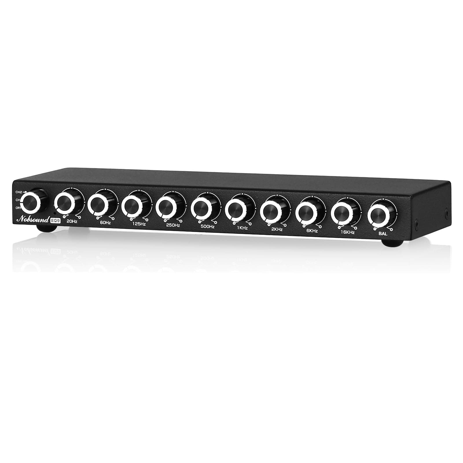 Nobsound 9-Band Stereo EQ Preamp: HiFi Equalizer Audio Processor with Tone Controls | 111dB SNR | 0.001% THD | 2 RCA in/Out | for Home Stereo Audiophiles (EQ9)
