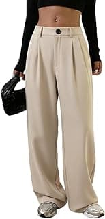 OOMPH! Women's High-Waisted Pant | Wide Leg Trousers | Korean Style Stretchable Trouser