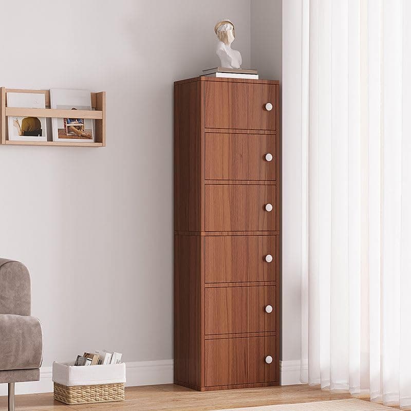 Mevigo 6-Door Morden Wooden Collapsible Wardrobe for Storage/Space Saving Wooden Wardrobe with Doors/Collpsible Storage Organiser/Closet for Bedroom/Living Room -Wallnut
