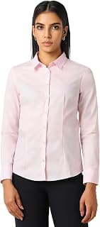 Van Heusen Women's Regular Fit Solid Full Sleeve Cotton Rich Formal Shirt