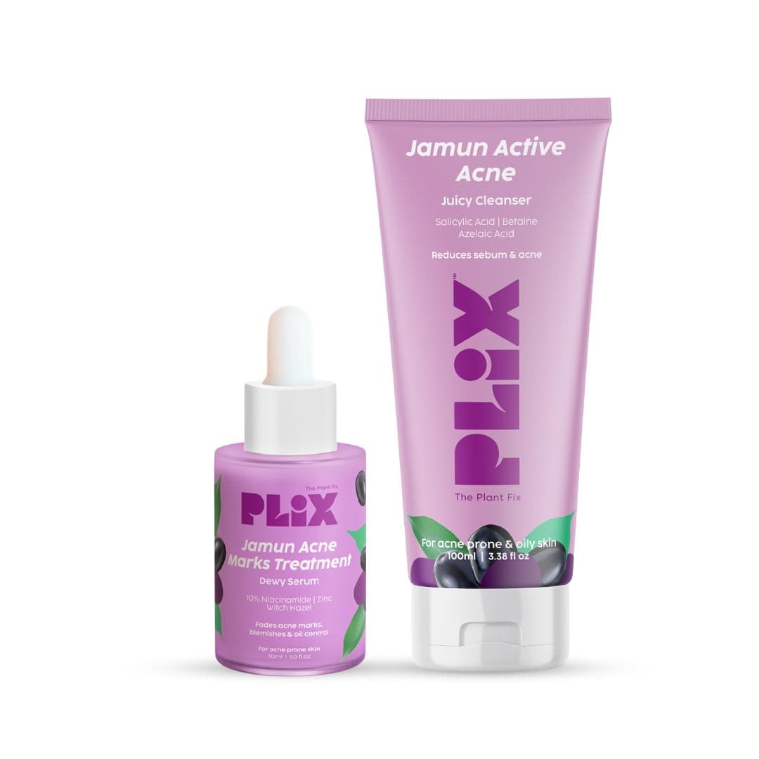 The Plant Fix Plix Jamun Face Wash and Acne Marks Serum Combo(100ML + 30ML) For Acne spots & Oil Control, For Breakouts | Oily & Acne Prone Skin | Women & Men | Combo
