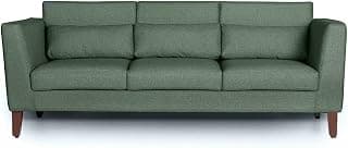 Wakefit Sofa Set for Living Room|3 Year Warranty|3-Person Sofa, Wooden Sofa Set for Living Room, Three Seater Sofa - Snoozepro (Fabric, Omega Green)