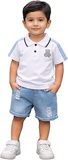 Generic Indhrani Cotton Kids Clothes for Boys with Printed T-Shirt & Shorts | Comfortable Baby Boy Dress for Playtime & Outings | Soft Kids Dress Boy Outfit Designed for Style