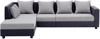 Wakefit Sofa Set | 1 Year Warranty |3 Seater Sofa for Living Room, Wooden Sofa Set, 3 Seater + Left Aligned - Skiver(Jio : Purple Grey & Cloud Grey)