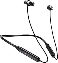 pTron Tangent Rush w/ 50Hrs Playtime, Pristine Sound, Dual-Device Pairing, Bluetooth 5.4 Wireless in-Ear Earphones with Mic, Voice Assistant, Type-C Fast Charging & IPX5 Water Resistant (Jet Black)