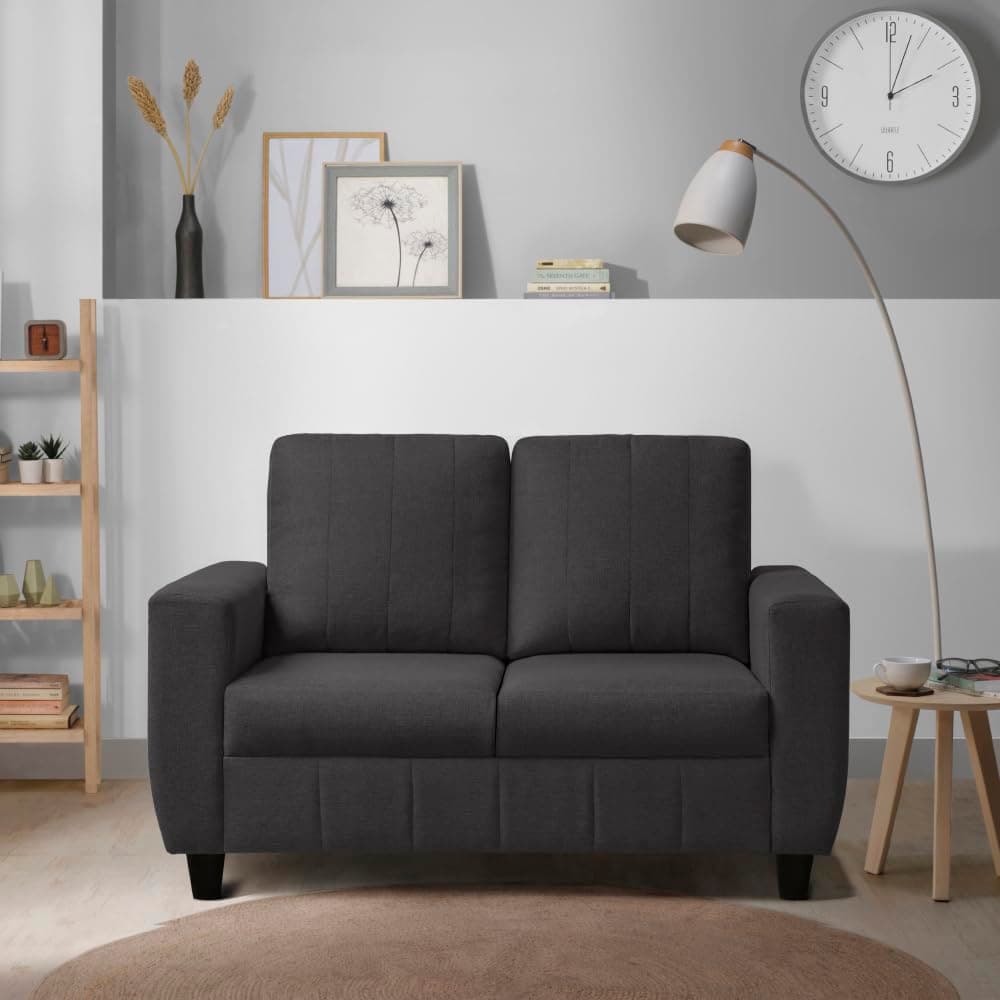Sleepyhead Bae Designed by Duroflex - 2 Seater Sofa Chair, Premium Fabric |Space-Saving Design |Comfort & Easy Maintenance |3 Years Warranty |Stylish Two Seater for Living Room - Woody Brown
