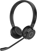 Jabra Evolve 65 TE MS Bluetooth Headset with Mic | Wireless Stereo Office Headphones | Teams Certified | USB-A Link 390 | Work from Home Headset for PC & Mobile. | Noise-Cancelling Microphone, Up To 16 Hours Battery Life, Multi-Device Connectivity, Works with Microsoft Teams and UC Apps